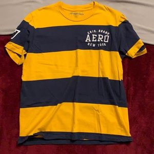 Striped Yellow and Blue Aeropostale T-Shirt